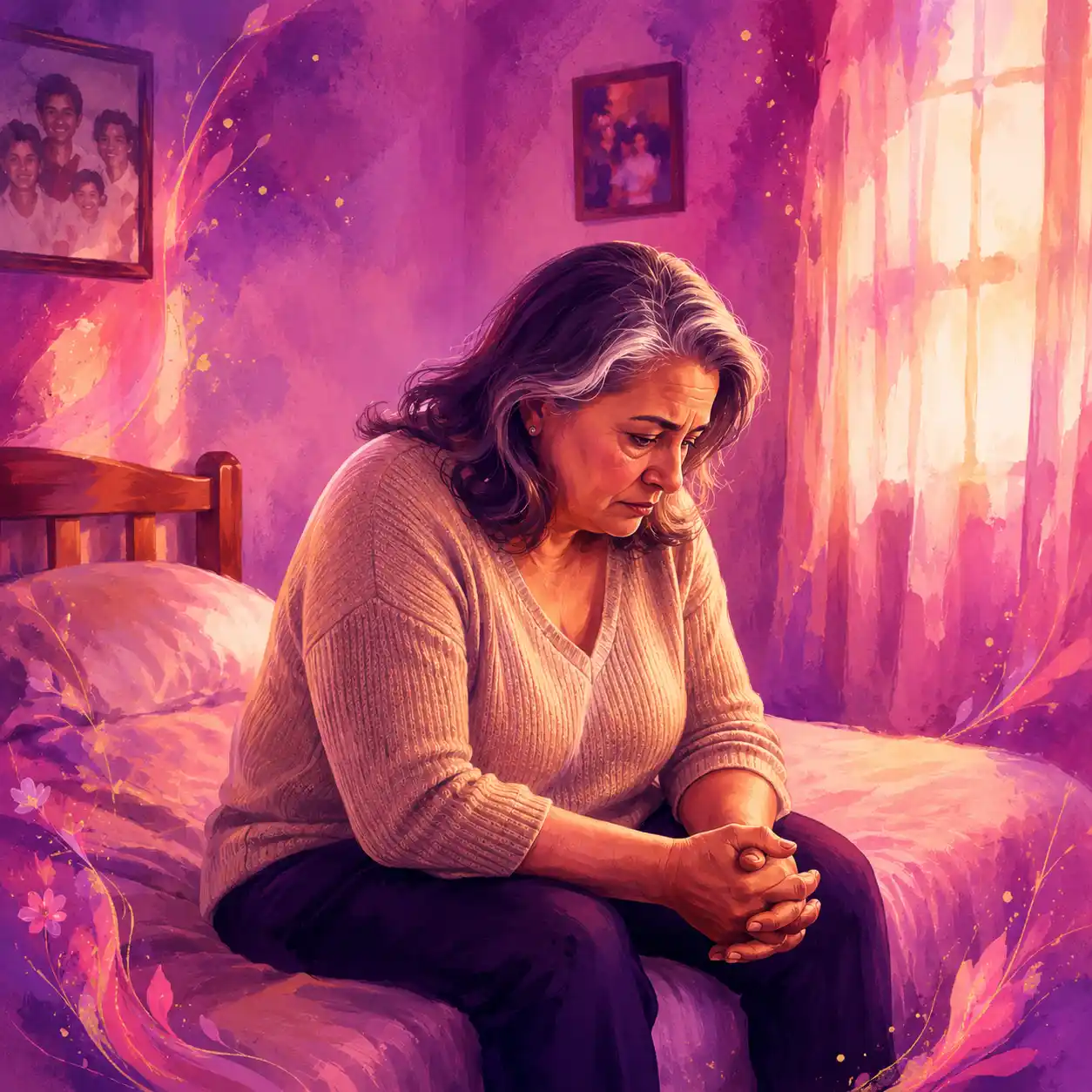 Mulher refletindo sobre o peso emocional que carrega